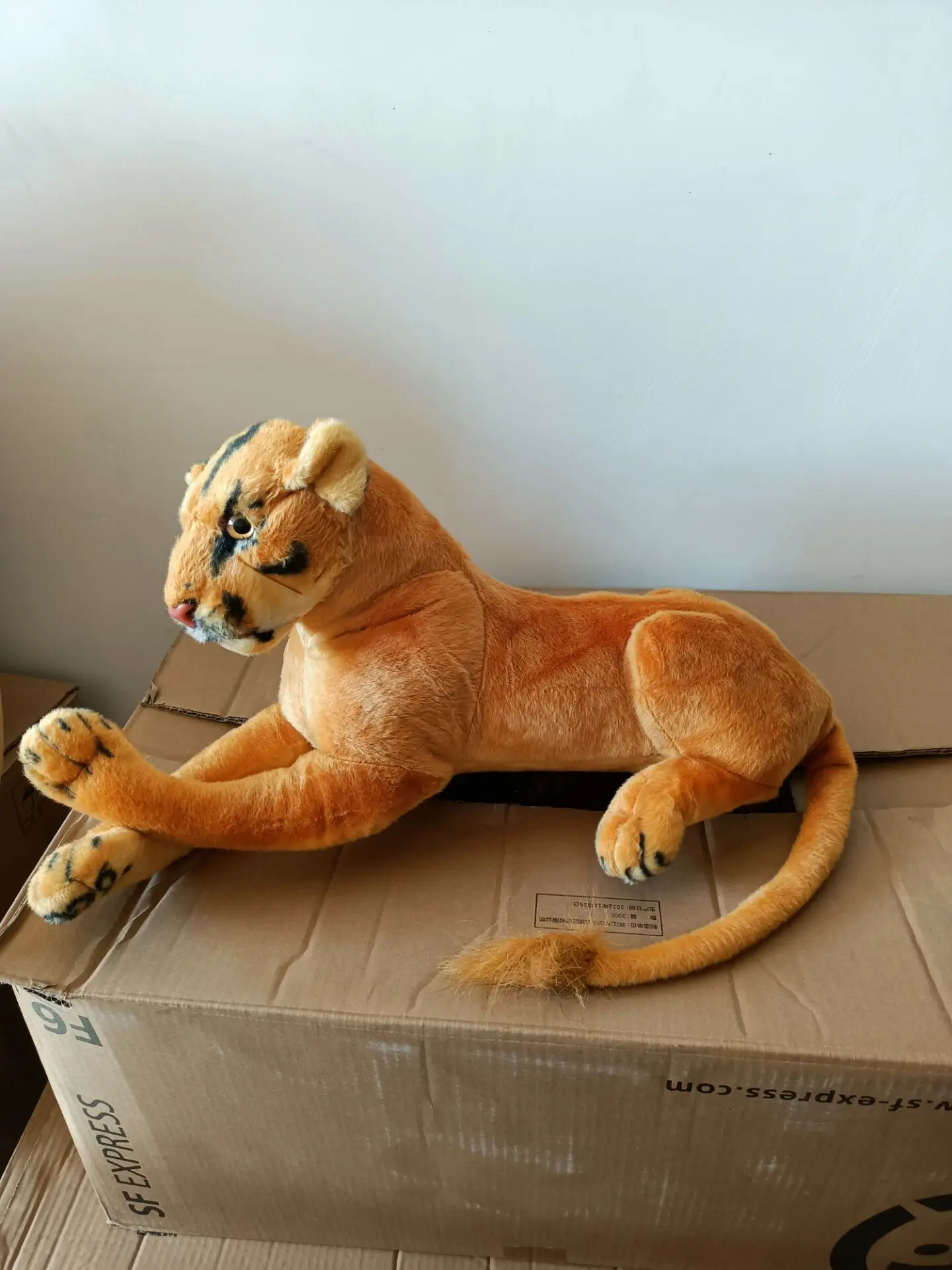 real life toy 60cm lying female lion plush toy soft doll birthday gift h2347