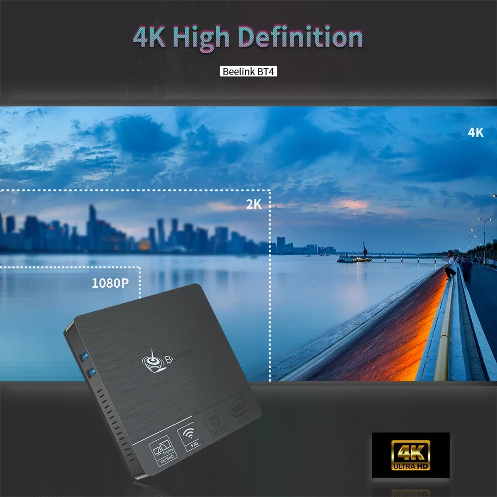 Beelink BT4 Atom Z8500 4G 64G mini pc Wins 10 OS HOME มินิพีซีที่ทํางานอย่างรวดเร็ว