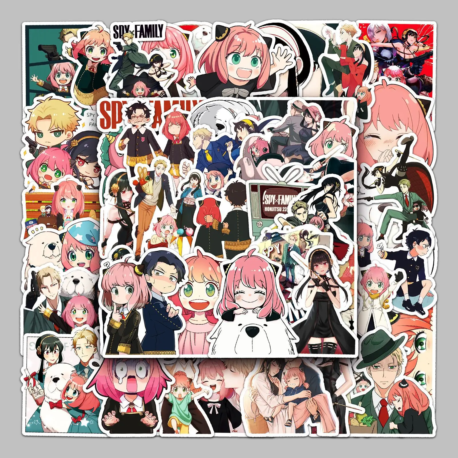 

50Pcs SPY x FAMILY Waterproof Stickers - Vinyl Decals for Laptop, Phone Case, Guitar, Helmet, Bumper Kawaii Anime Stickers Gift