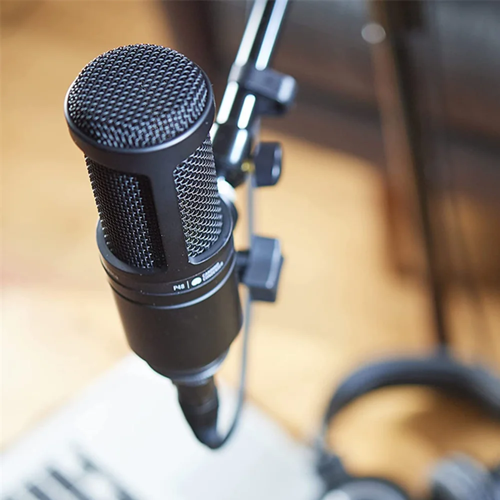 AT2020 ميكروفون صوتي مكثف قلبي احترافي لتسجيل ive استوديو DJ جهاز مزج الصوت مرحلة البث المباشر الكاريوكي