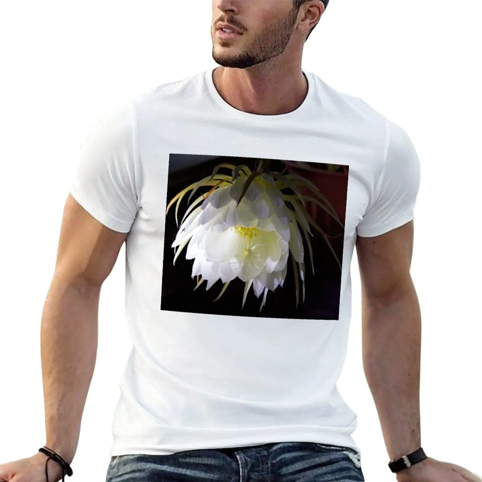Camiseta Night Blooming Cereus, camiseta para hombre, camiseta 100% de algodón de marca de lujo, camiseta de lujo para hombre, camiseta de algodón