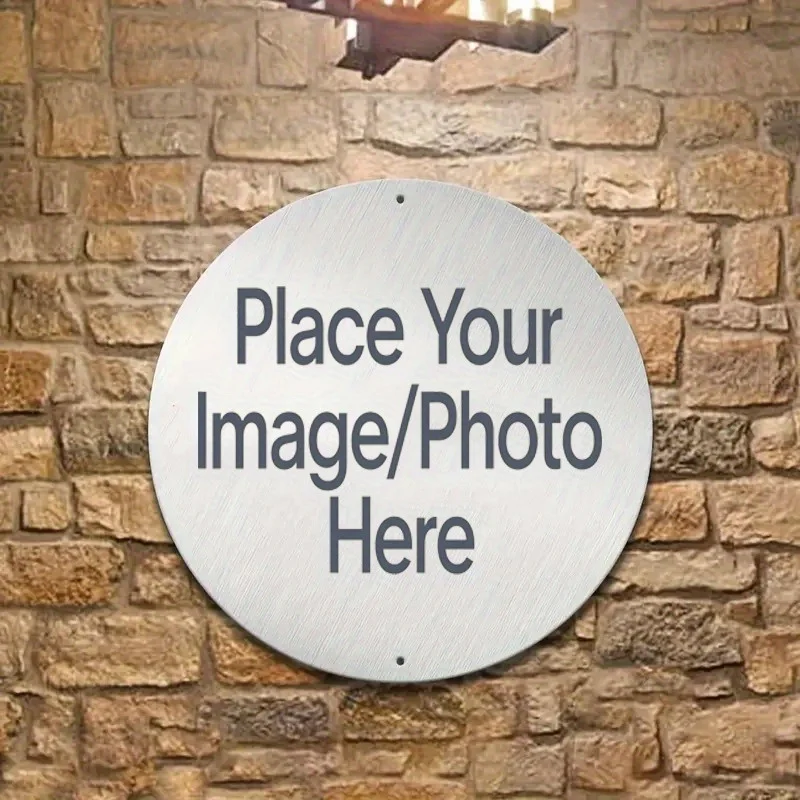 Custom Round Metal Sign with Your Photo, Personalized Vintage Wall Art, 7.9-Inch Durable Home Decor for Living Room, Bedroom, Of - view 6