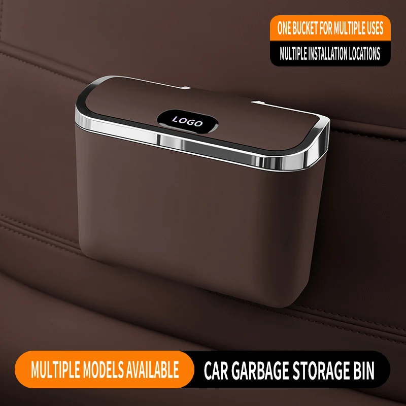 Vehicle Trash Bin Suitable for Most Cars, Hanging Waterproof Garbage Collection Box, Multifunctional In-Car Storage Organizer