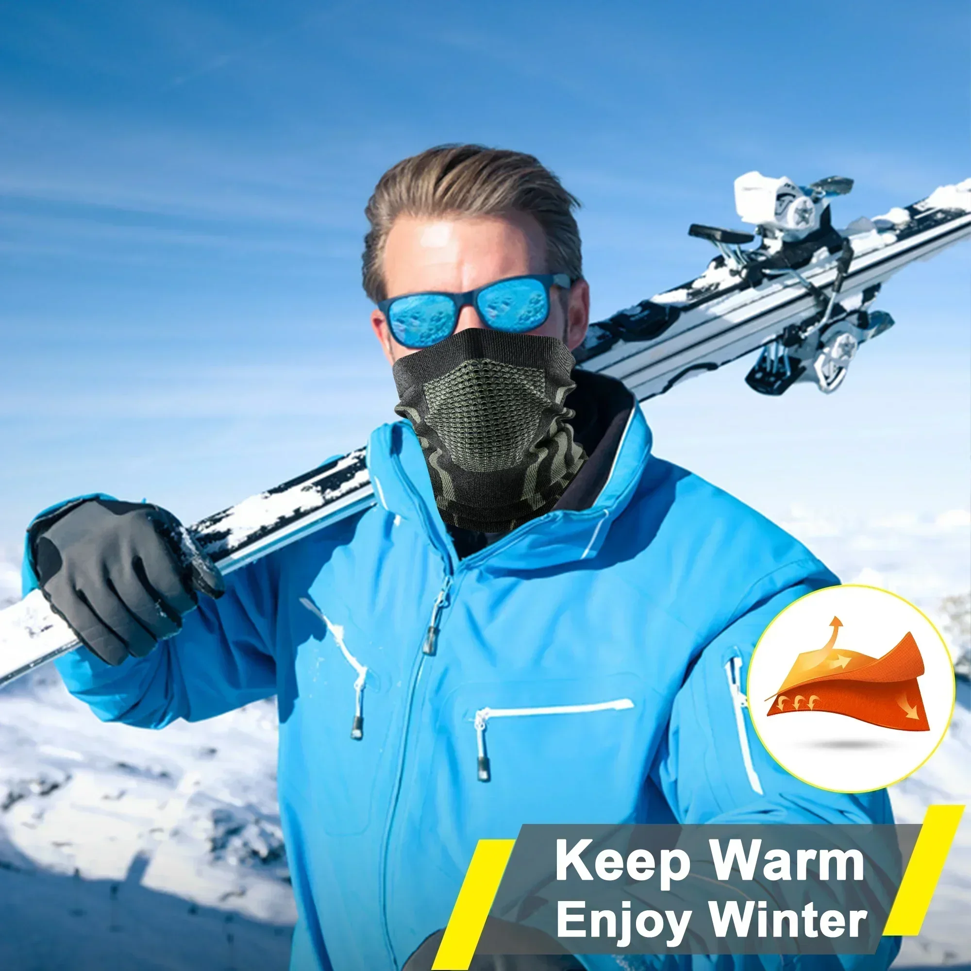 Winter Ring Tube Soft Bandana Mask Neck Gaiter Scarf Skiing Snowboard Windproof Half Face Cover Warmer Scarves Hood Women Men