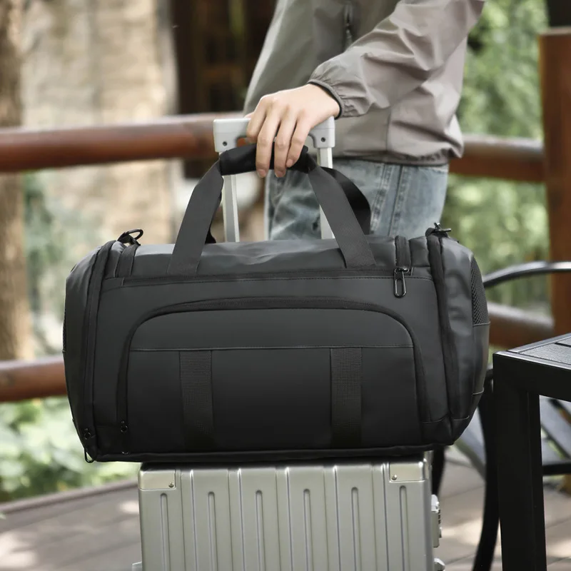 Travel Duffel Bag with Wet-Dry Compartment Multi-Functional Gym & Sports Overnight Bag, Large Capacity Waterproof Luggage