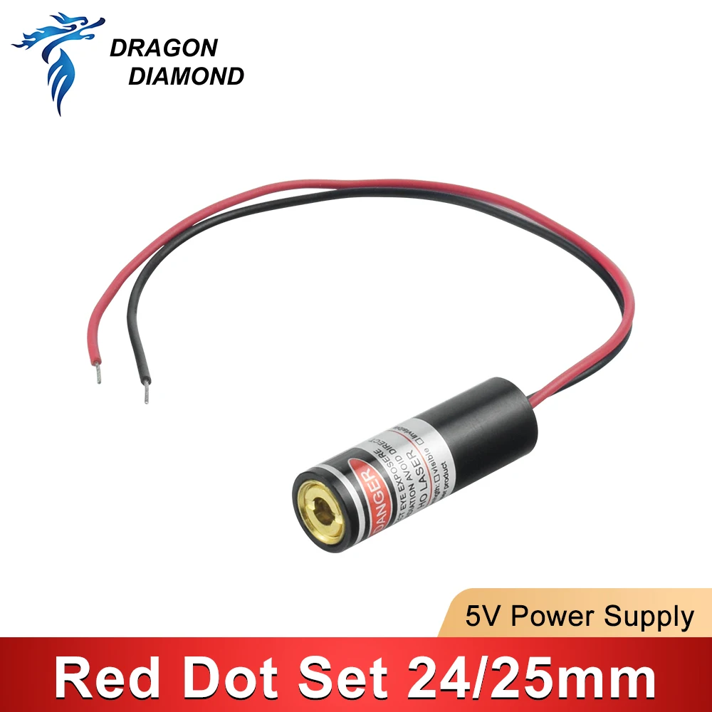 

Diode Module Red Dot Set Positioning DC 5V 2A 24mm 25mm Base for DIY Co2 Laser Engraving Cutting Head