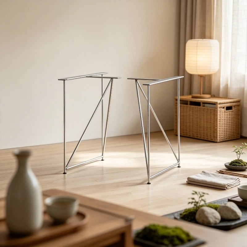 Solid Wood Table Leg Stand Support Bracket Nordic Style Stainless Steel Base Heavy Duty Furniture Replacement Only one bracket
