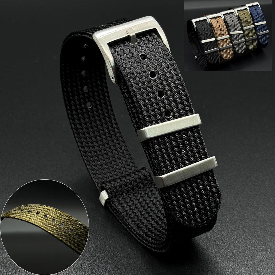 Correa de reloj Universal de tela de nailon Nato, correa de reloj de 18/20mm y 22mm de primera calidad, correa de nailon nato acanalada para Omega Seiko