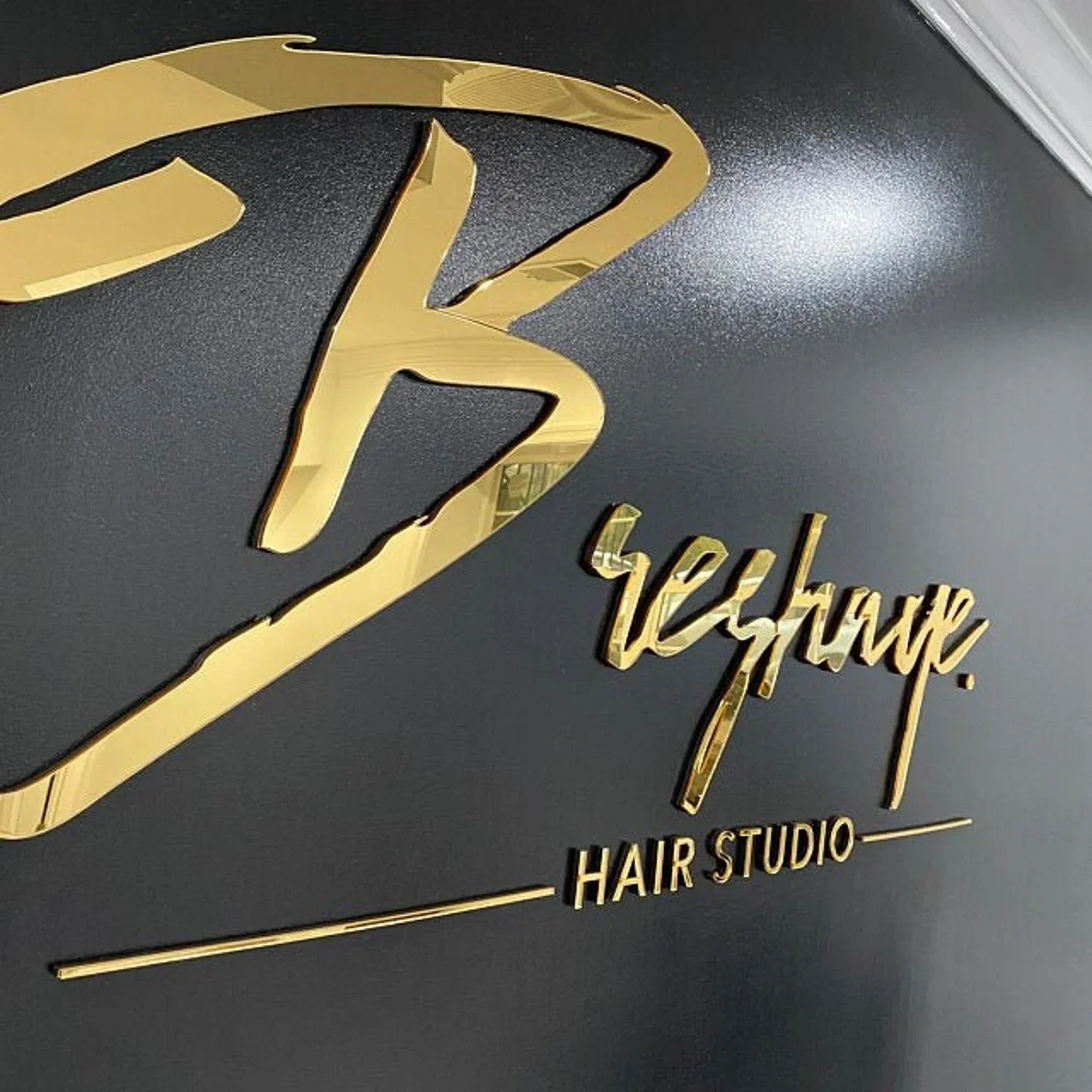 Large 3D Business Sign Custom Laser Cut Logo Sign Mirror Acrylic Personalized Name Wall Sign for Beauty Salon 5mm Thick