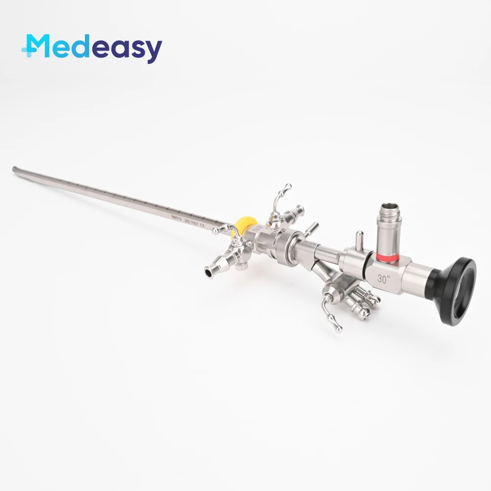 Urology Rigid Cystoscopy Set Cystoscope 30 Degree 4mm with Sheath & Obturator and Endoscope Bridge Single/Double Channels