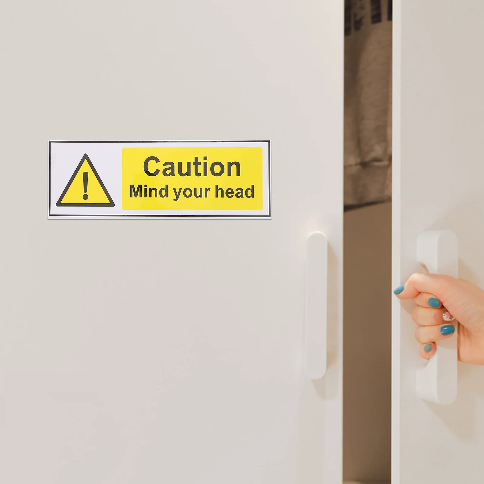 

2 Sheets Safety Warning Labels Caution Stickers Self-Adhesive Watch Your Head Signs for Industrial Equipment Factories