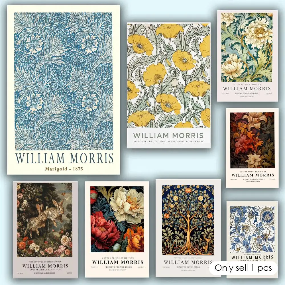 William Morris Tear Resistant Fine Workmanship Pattern Apartment Artistic Bold Poster