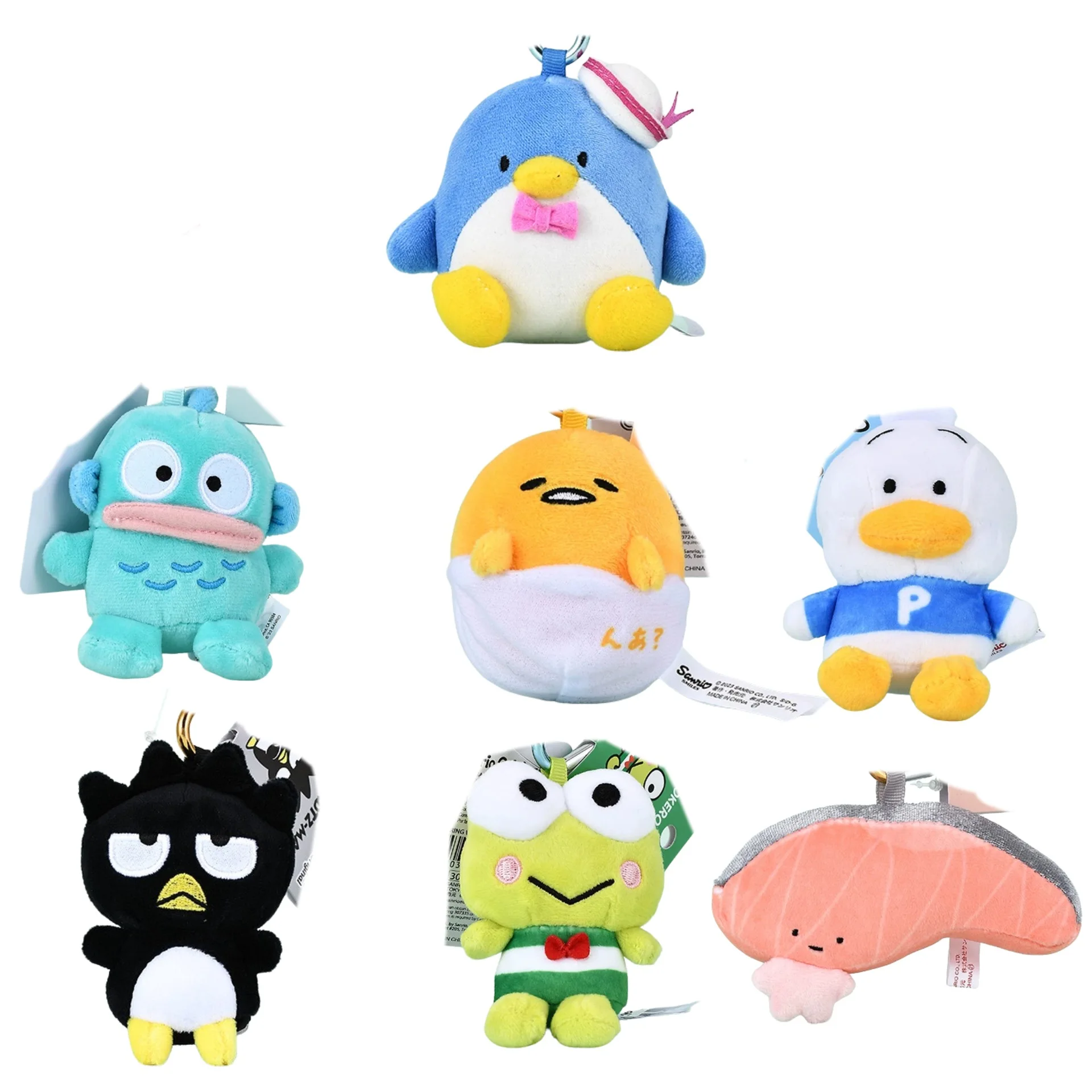 HOT Sale Sanrios Gudetama Sam Gudetama Ahiru No Pekkle Plush Doll Keychain Hangyodon Keyring My Melody Stuffed Backpack Pendant