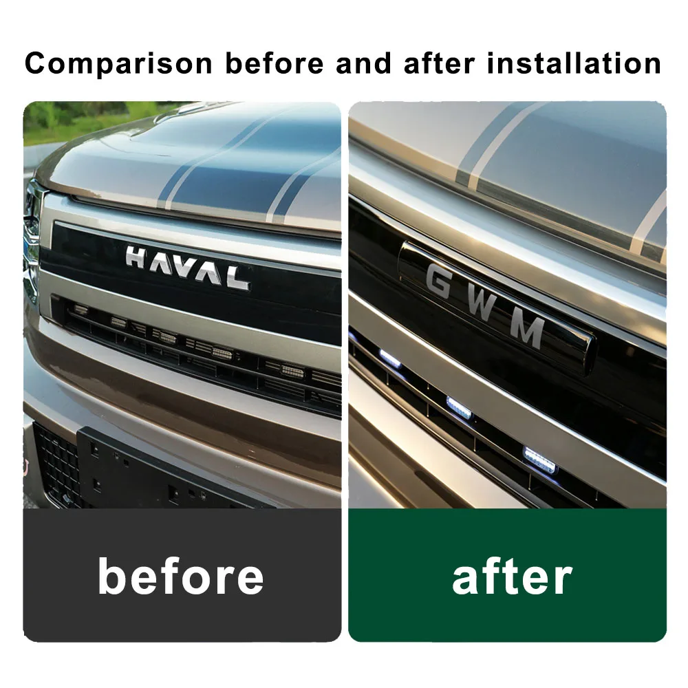 Black Warrior Front Car Badge For GWM HAVAL H10 2026 Stainless Steel 3D Letter Decorative Sticker Car Modification Supplies