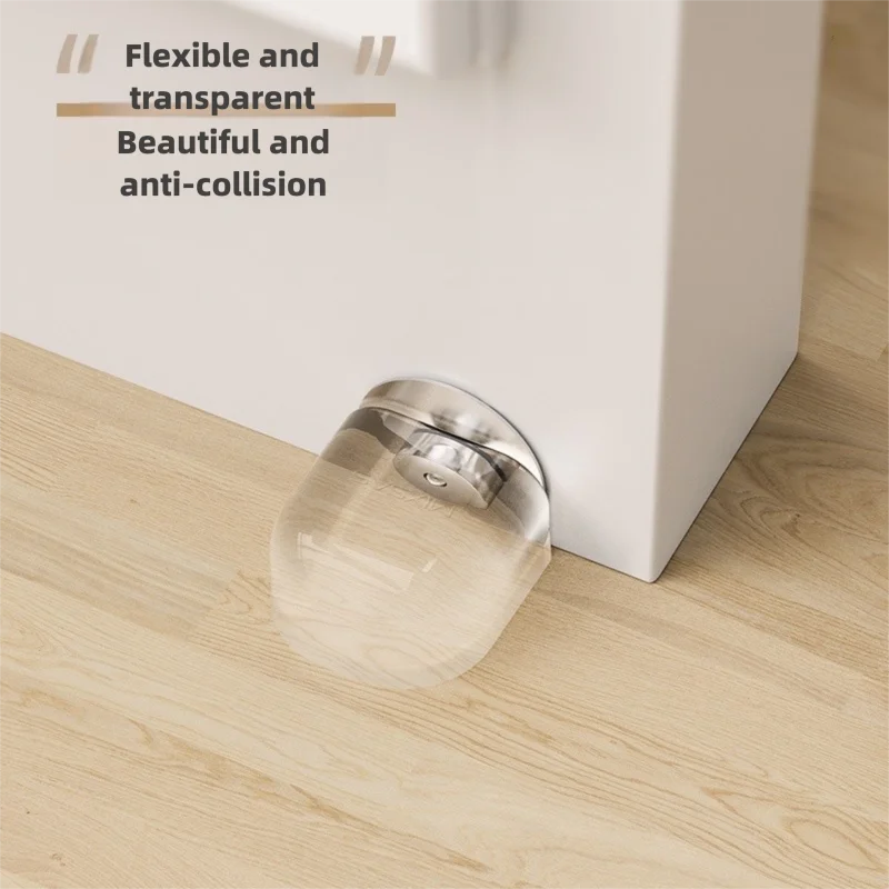 Magnetic Floor Mount Door Stopper for Wooden Glass Doors Drill-Free Anti-Collision New-Style Home Improvement Accessory
