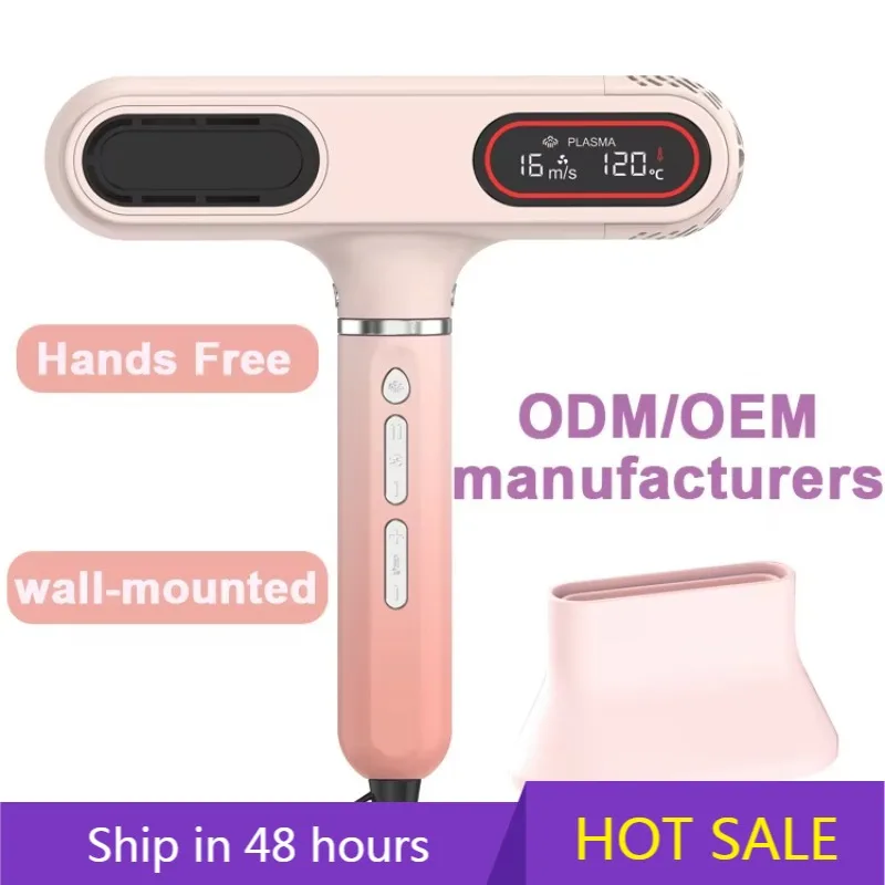 

YTYIN изготовленный на заказ бесшумный фен для ванной комнаты с ЖК-дисплеем, плазменный фен с горячим и холодным воздухом, ионный настенный фен для салона, отеля