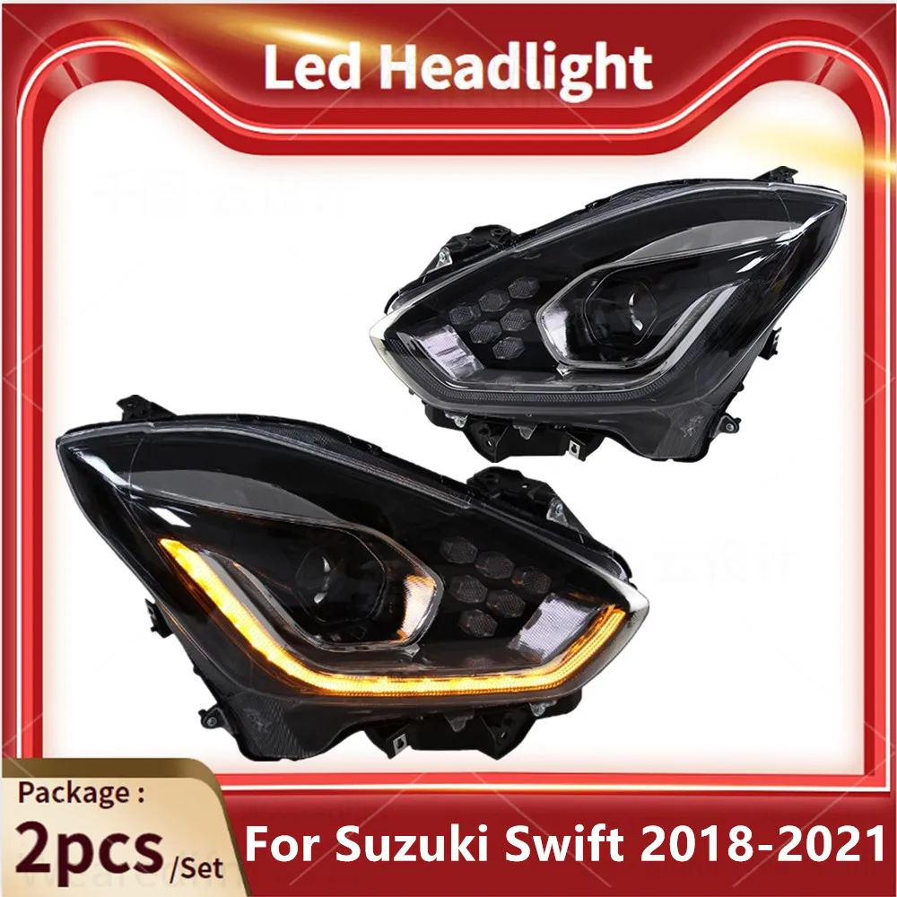 Car Led Headlights For Suzuki Swift 2018 2019 2020 2021 Swift Headlights Modified Front Led DRL Signal Lights Auto Accessories