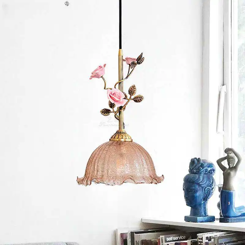 All copper French bedside chandelier atmosphere rose chandelier RETRO art modern restaurant Chandelier 110V 220V 230V