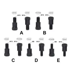 Black Motorcycle 32MM M10 8MM M8 Rearview Mirrors Adapters Conversion Bolt Clockwise Anti-clock Right Left Thread
