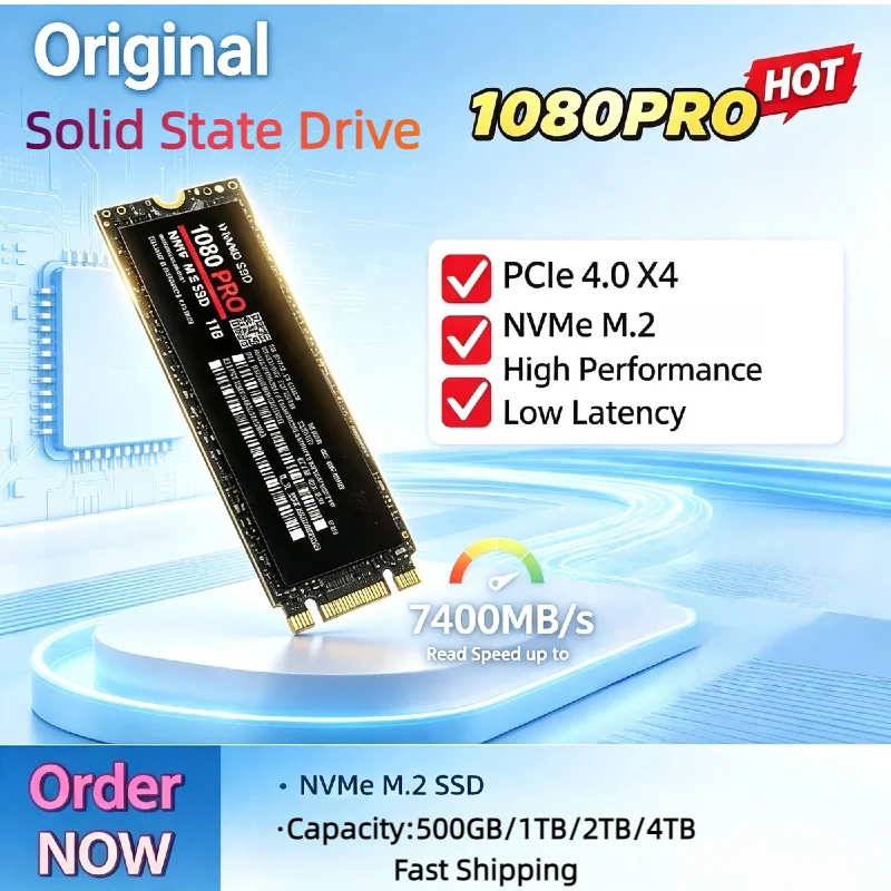 1080PRO M.2 NVMe PCIe 4.0 Internal SSD NGFF Solid State Drive High Performance Hard Disk For Gaming Laptop Desktop Computer