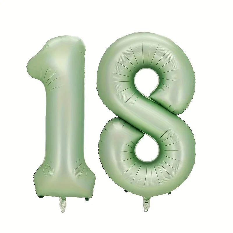 40in Olive Green Aluminum Foil 2pcs Balloon Anniversary Celebration Party Birthday Numbers Graduation Parents Senior Citizen