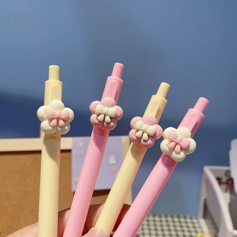 36PCS Nice Neutral Pen Press Water  Three-dimensional Flower Bow Style Netizens Student Signature  0.5 Black