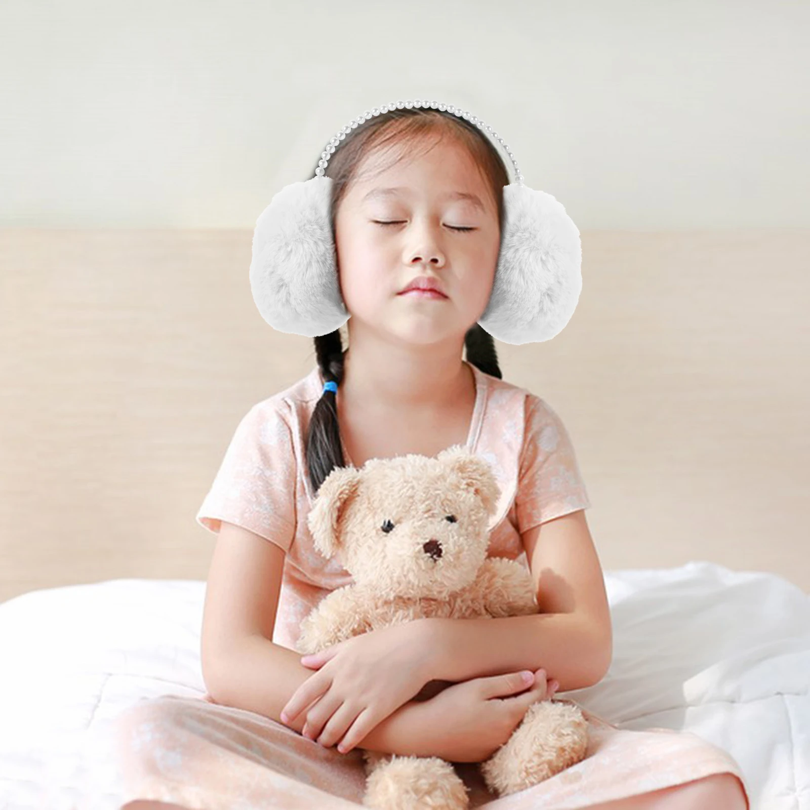 لؤلؤة غطاء للأذنين النساء إفشل الأذن الدافئة الأذن دفئا الأذن دفئا فريد رائعة أغطية الرأس #3