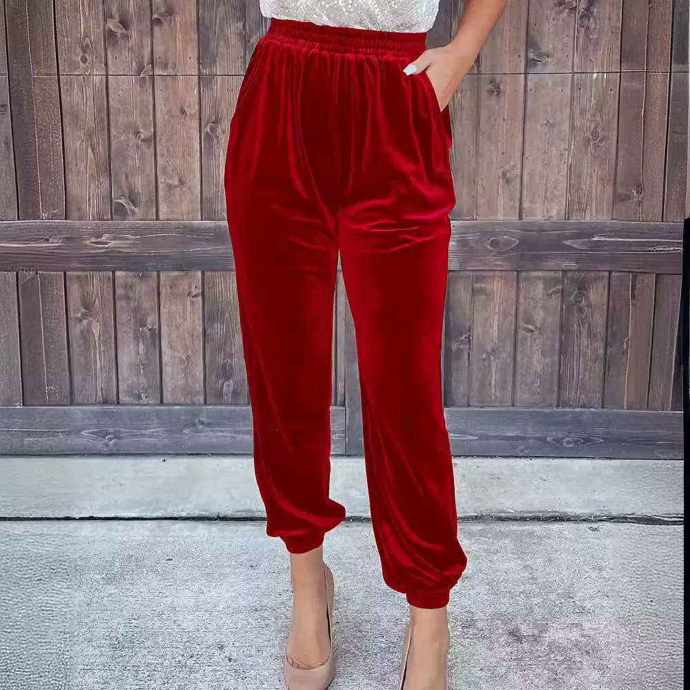 Women' S Clothes Pants Solid Color Straight Leg Casual Pants Simple Style All-match Commuting Vintage Temperament Trendy Fashion