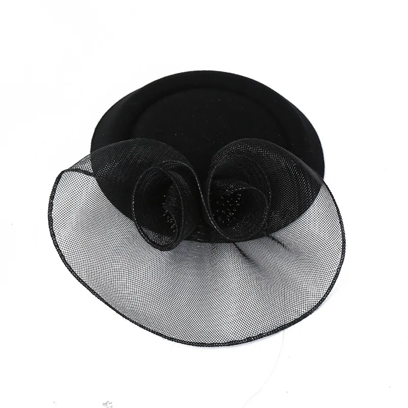 Mesh Top Hat European and American Dance Dinner Pearl Mesh Hair Accessories Banquet Clothing Top Hat