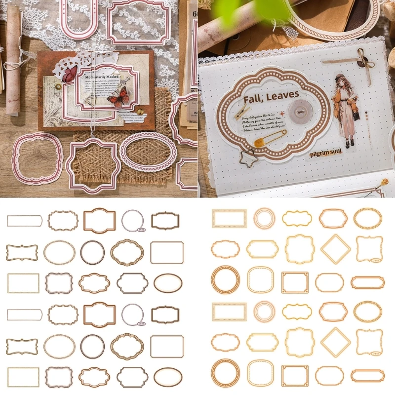 30 шт. Ретро рамки для скрапбукинга, винтажная фоторамка, принадлежности для скрапбукинга, для изготовления карт, журнал, для
