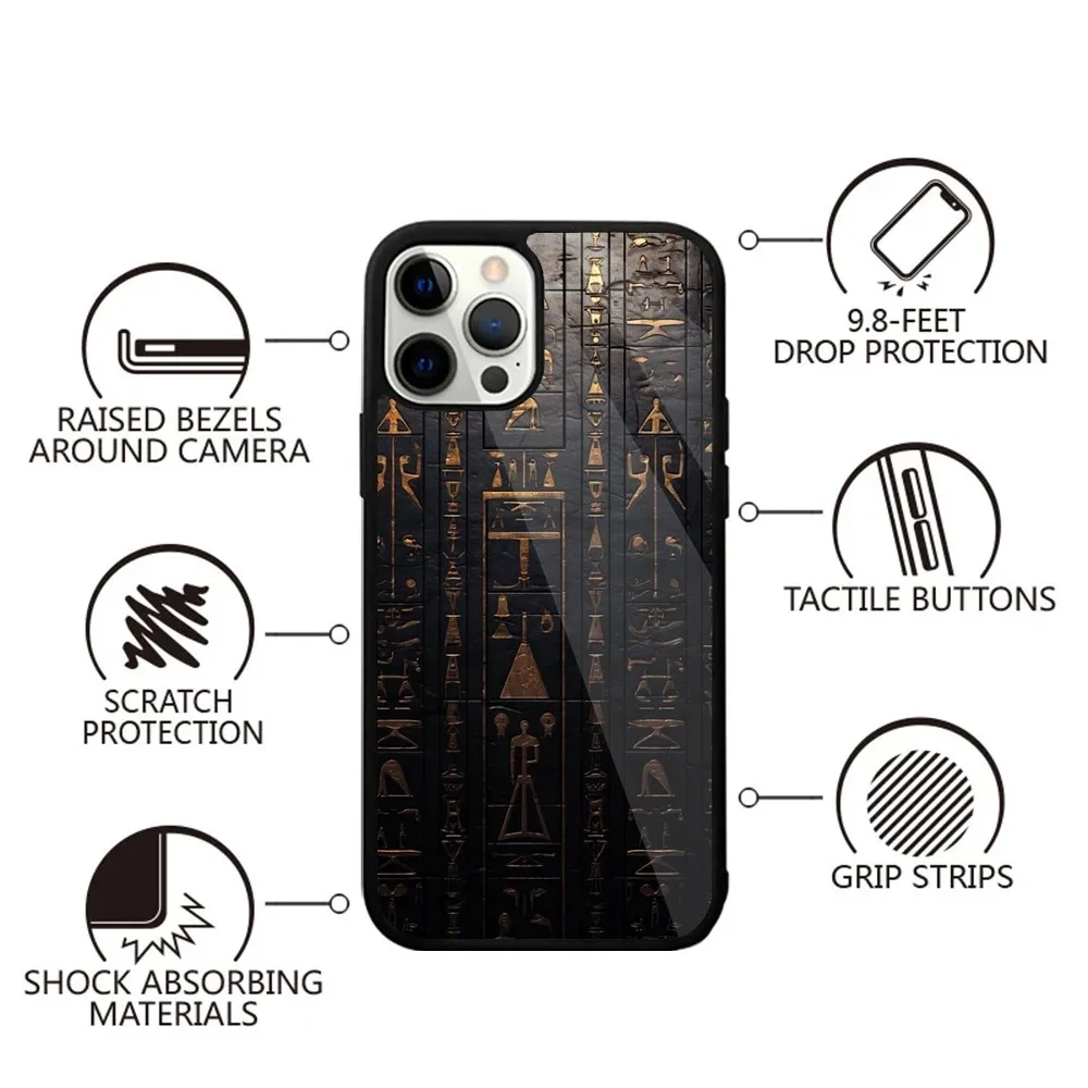 Ancient Egypt hieroglyph Phone Case Strong Magnetic For IPhone 16,15,14,13,Pro,Max,Plus,11,12,Mini For Magsafe Wireless Charging