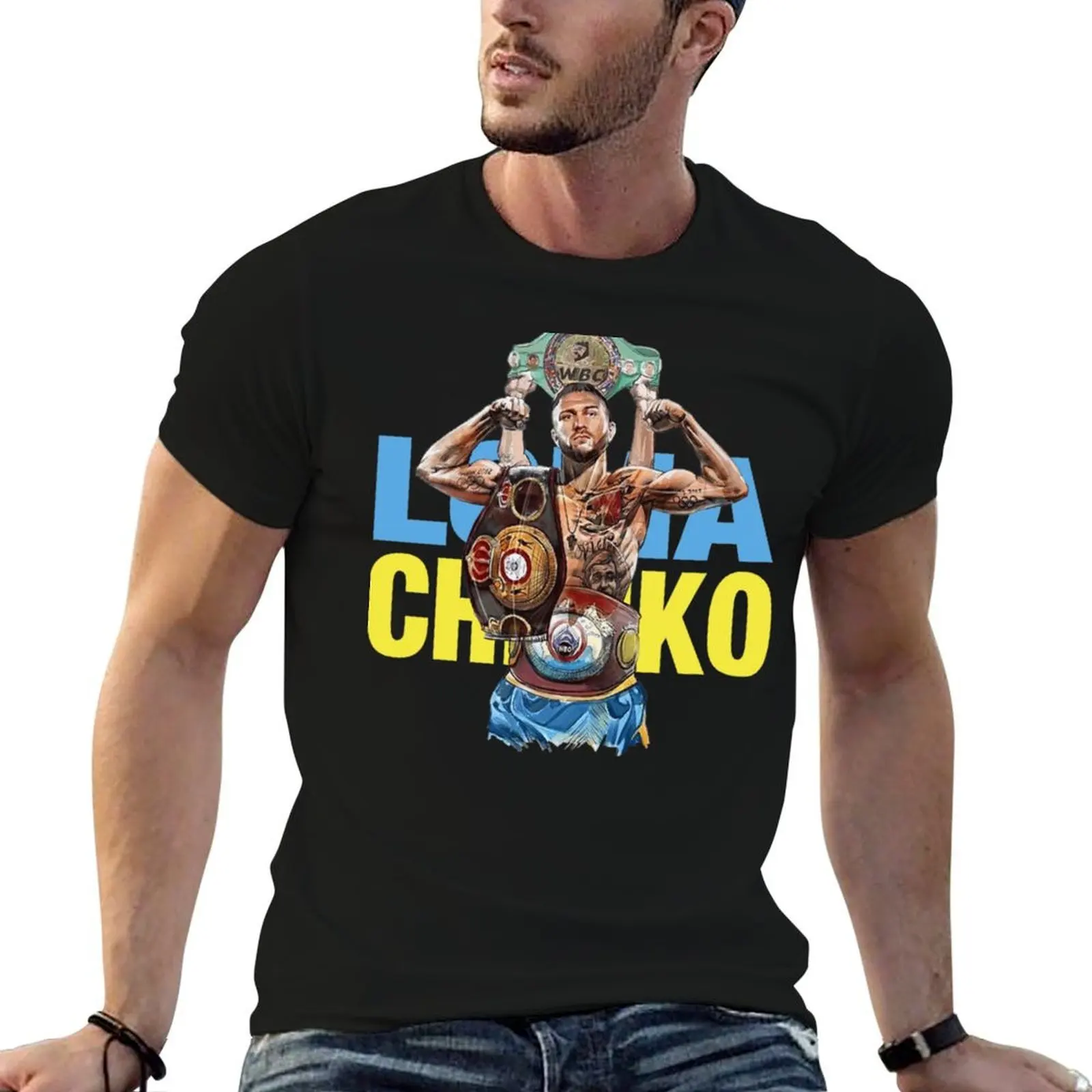 Ломаченко. Классическая футболка, мужская футболка, роскошная базовая футболка, футболка с аниме-принтом, футболка
