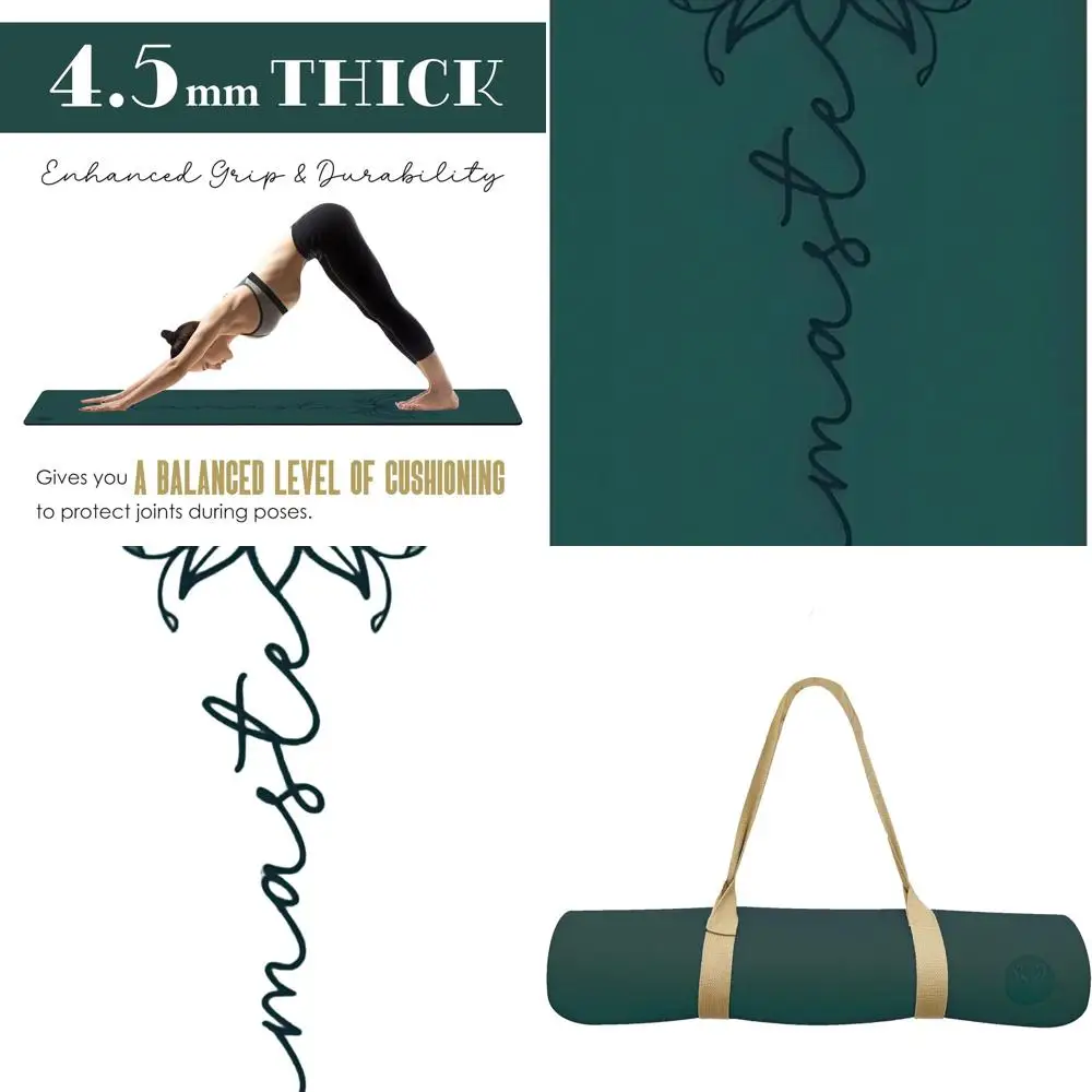 

Thick 4.5mm Natural Rubber Yoga Mat with PU Non-Slip Surface for Women, Ideal for Yoga, Pilates, Home Workouts, and Gym Fitness