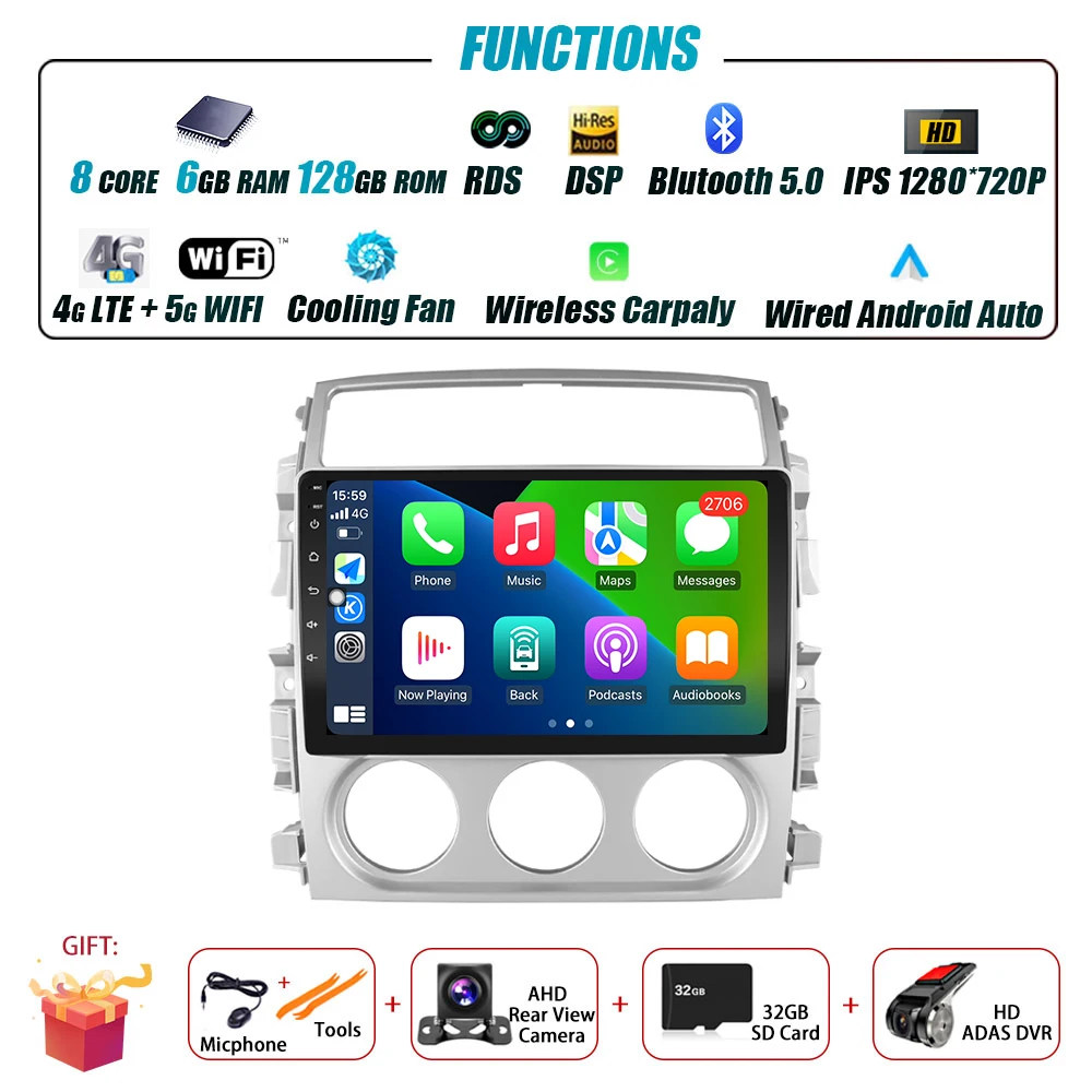Android 16 Voor Suzuki Liana 2004-2013 Auto Radio Multimedia Video Player GPS Navigatie Stereo Draadloze Carplay Auto WIFI GEEN 2DIN