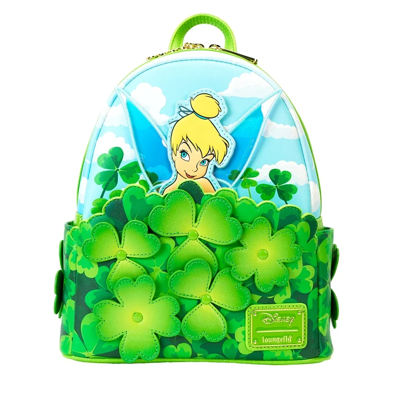 5 Styles Loungefly Women's Teal Tinkerbell Print Glow Clock Mini Backpack view 2