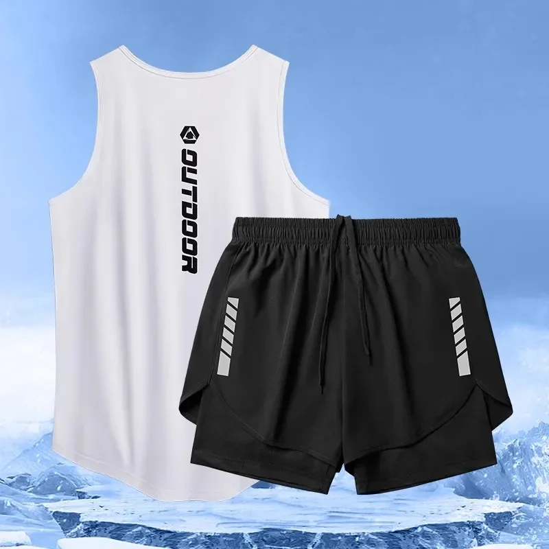 

Одежда для фитнеса, мужские жилеты, баскетбольные тренировки, легкоатлетические марафонские шорты, быстросохнущее беговое снаряжение, спортивные комплекты