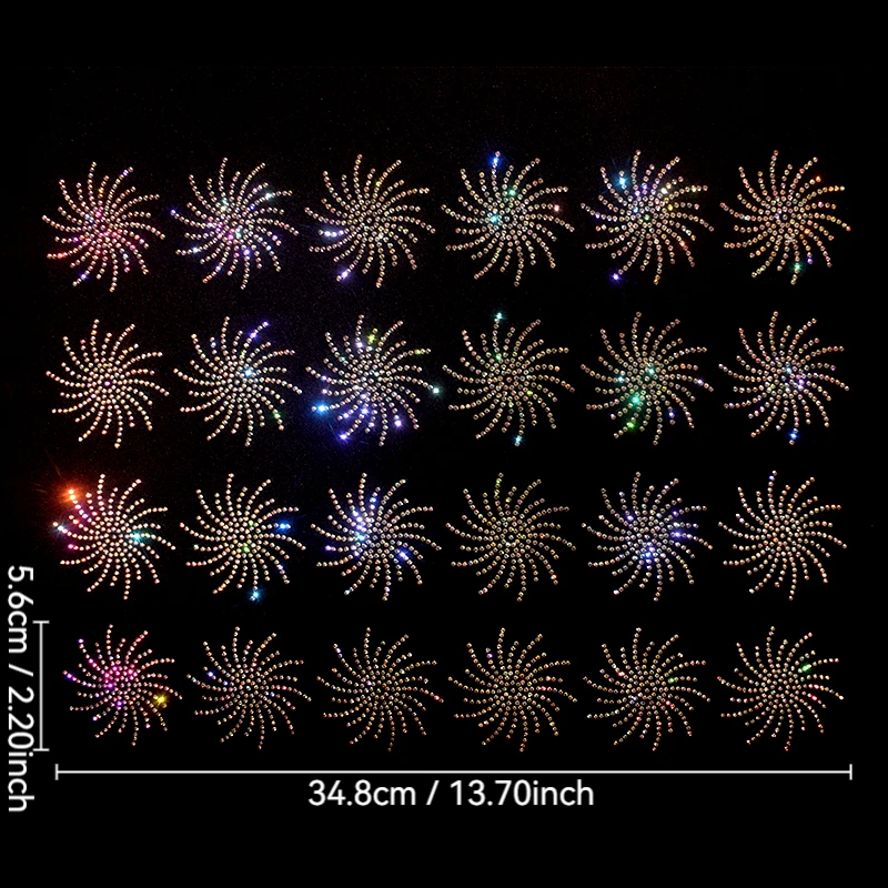 

High-quality rhinestone rotating firework patterns are ironed on sweater coat clothing accessories for a fashionable large patch