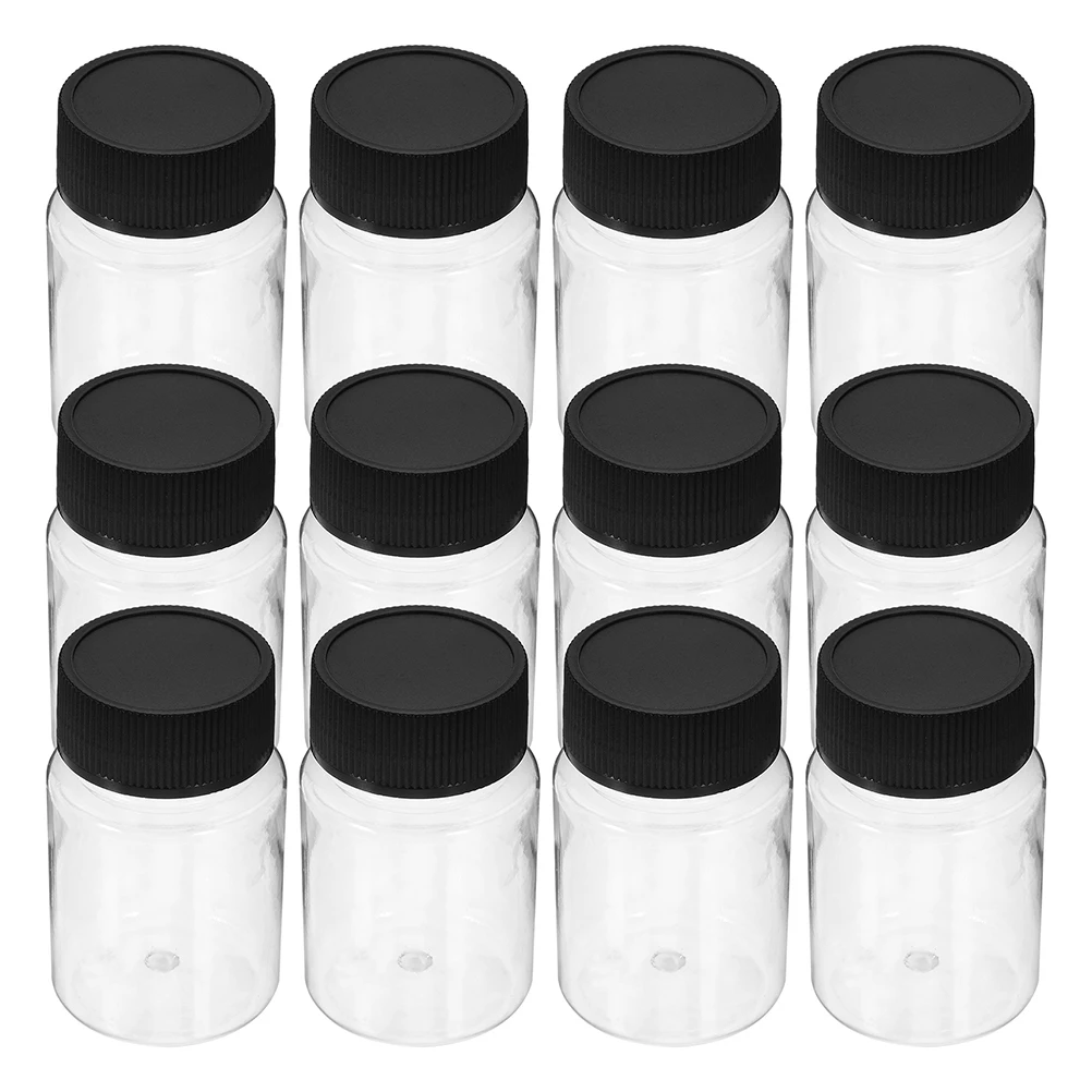 

24 Pcs Sample Bottles Leakproof Plastic Sampling Vials Wide Mouth 30ml Oil Sample Containers Lab for Laboratory
