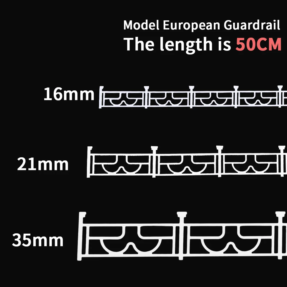 

Length 50CM Simulation European Guardrail HO N Scale Model Fence Building Sand Table Scene Railway Train Landscape Material 1Pcs