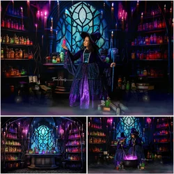 Halloween Photo Background Magic Potion Room Theme Photo Studio Props for Kids Portrait Cake Smash Photography Backdrops