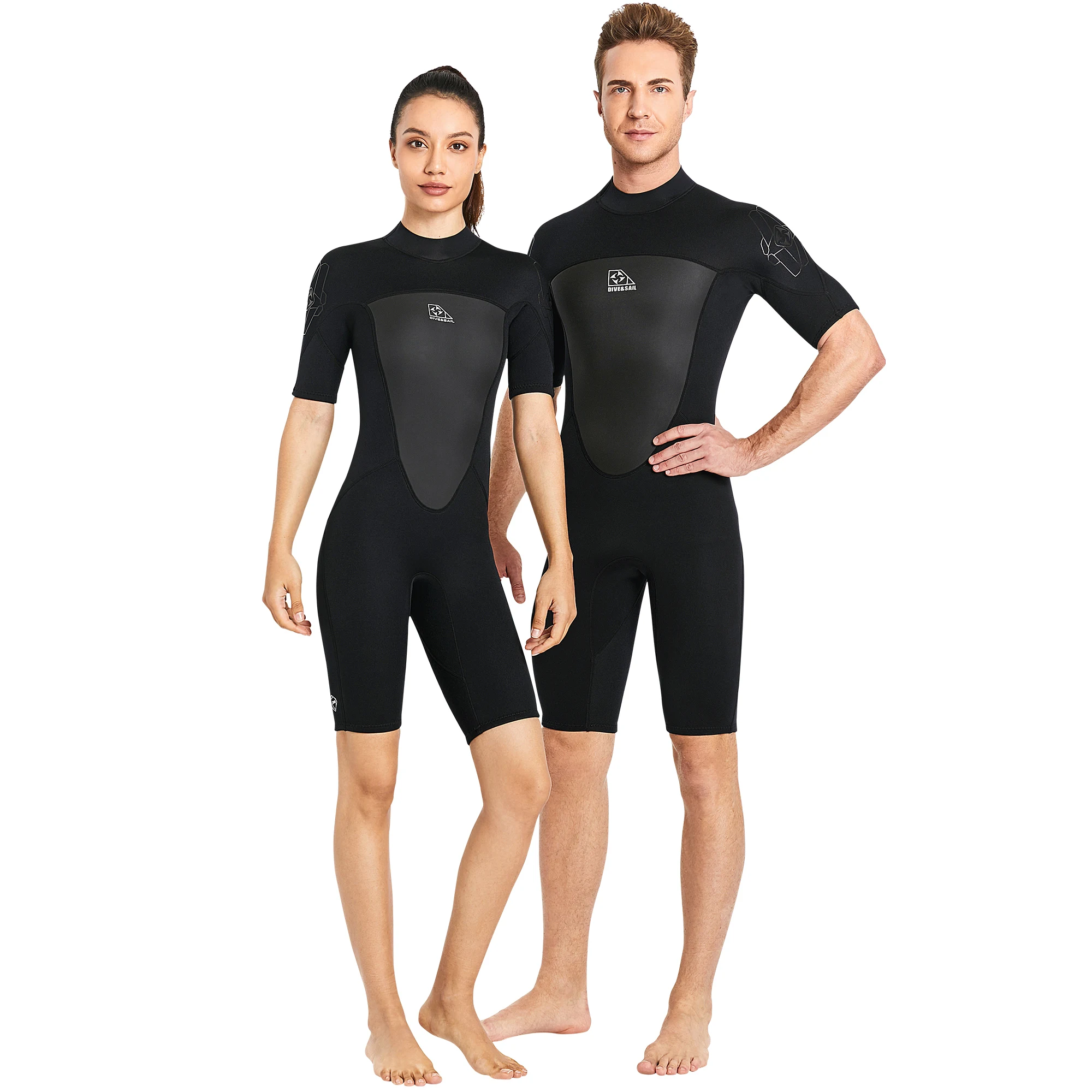 

Men's 2mm or 3mm Premium Neoprene Shorty Wetsuits Canoeing Surfing Wakeboading Diving Suit Black Short Sleeve Thermal Swimsuit