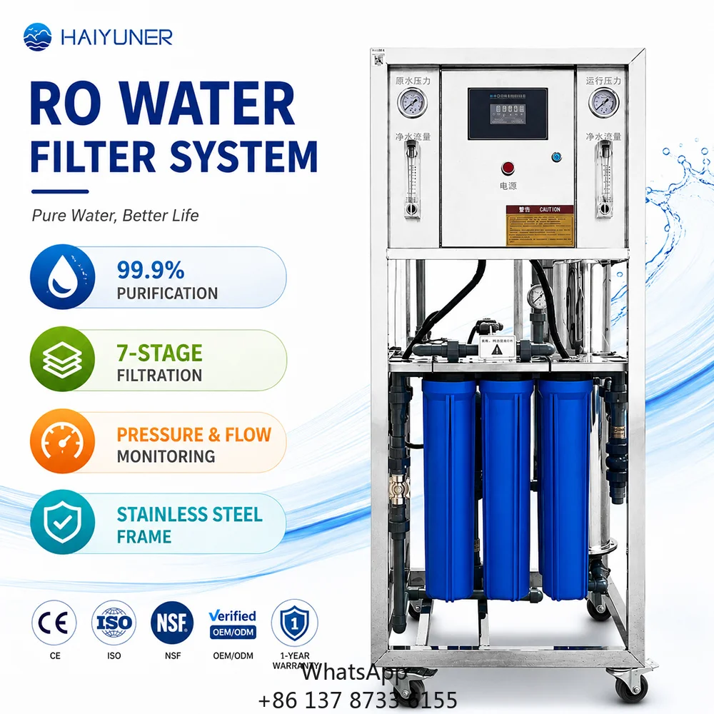 500L/Hour Small Water Purification System RO Filtration Plant Reverse Osmosis Drinking Water Treatment Machine