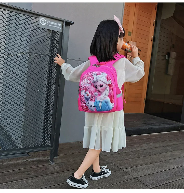 Disney Kindergarten School Bag Cartoon Elsa Backpack Fashion Boy Girl Baby Kids Backpack Frozen 2 Travel Luggage Bag