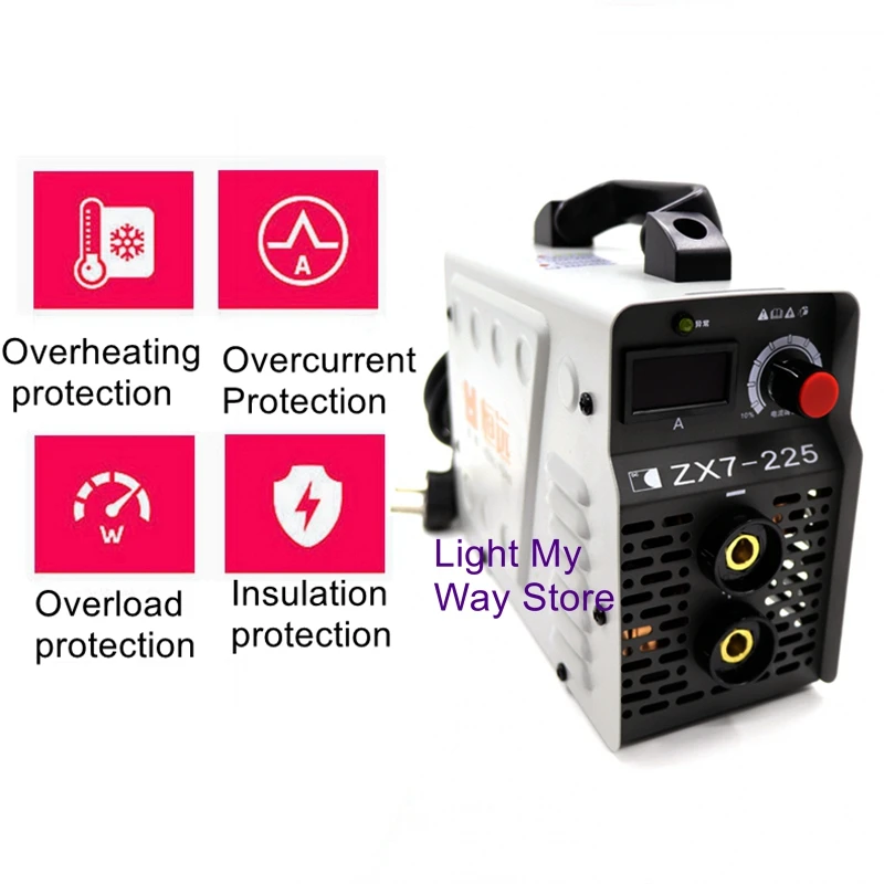 

Mini household 220V welding machine manual welding DC micro inverter ZX7-225 welding machine 2.5-3.2 welding rod