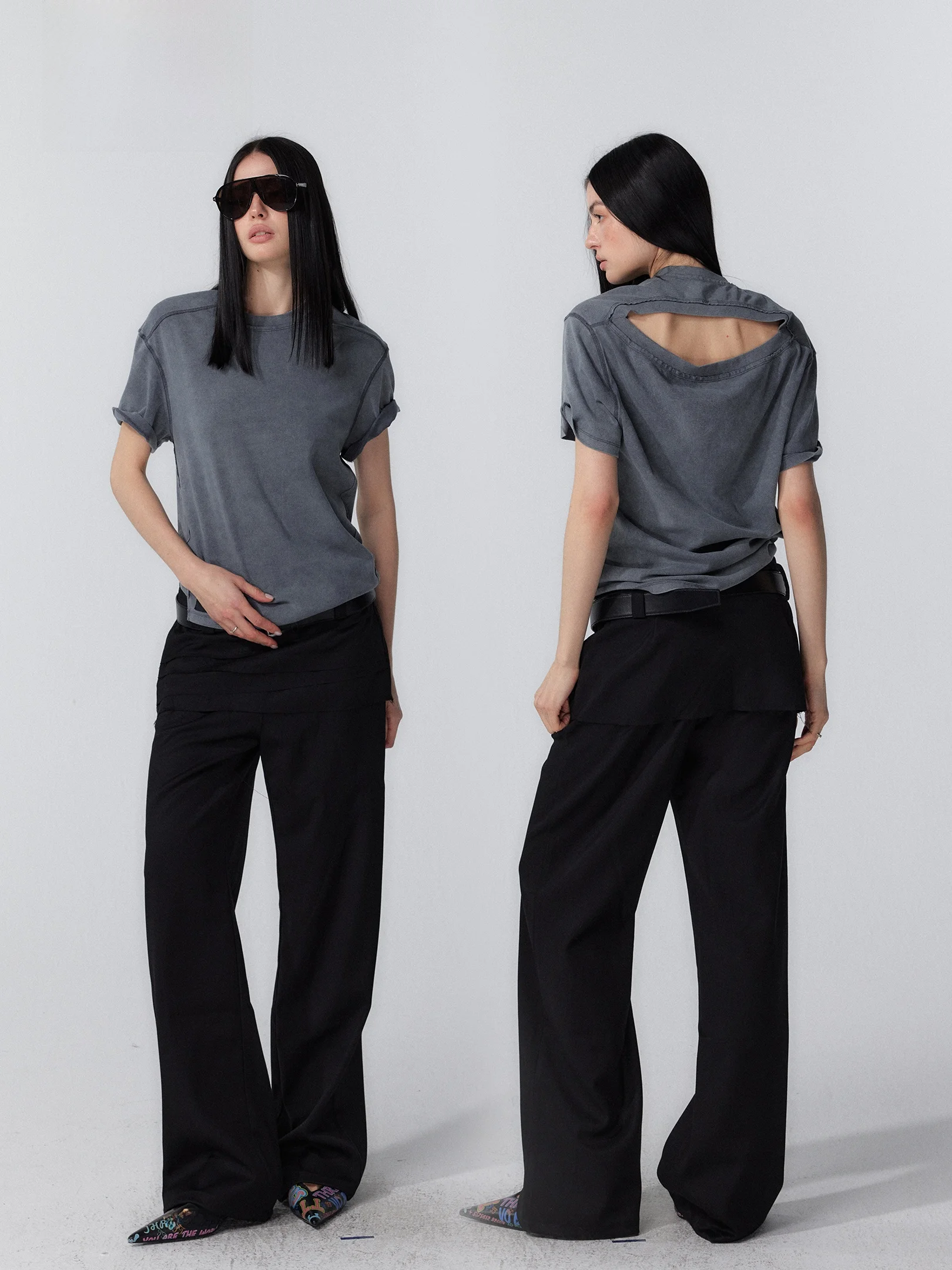

Three Goood Wool Silk Wide Leg Casual Pants Slimming Illusion Low Waist Straight Tube Trousers for Women Summer 2026