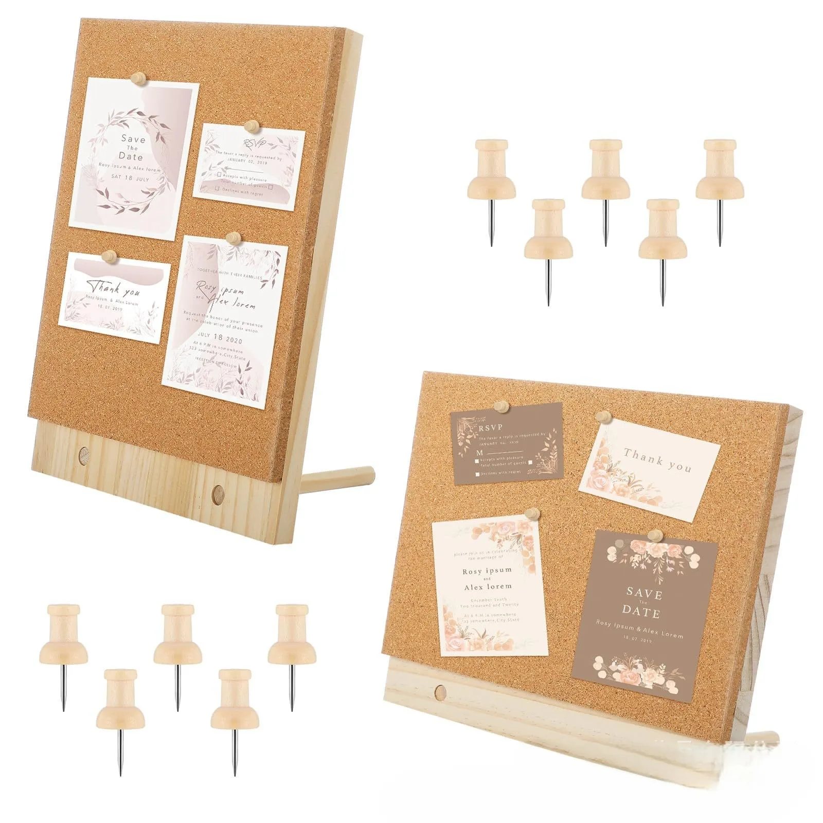Wooden Desktop Message Board Display Stand Desktop Standing Memo Photo Decorative Message Board