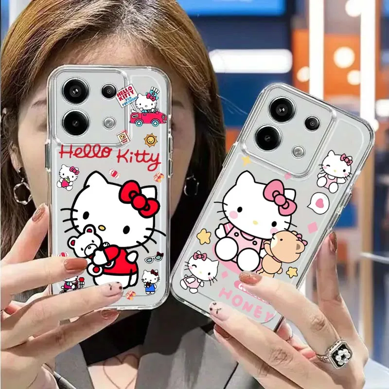 

Cute Kitty Creative Pattern Phone Case For Redmi Note 15 14 13 12 12R 11E Pro Plus Turbo 4G 5G Space Shell