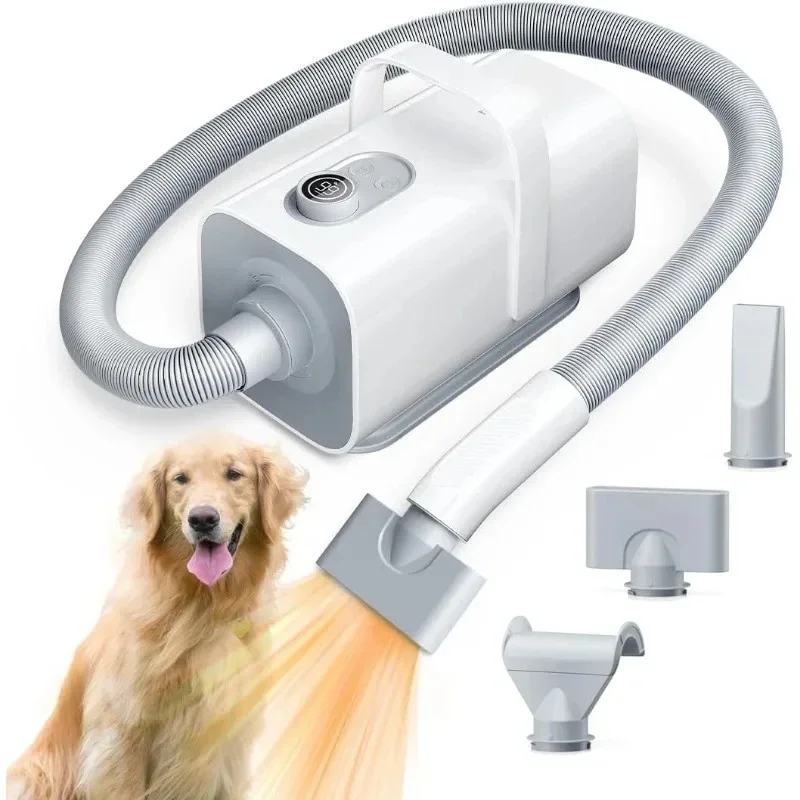 

Ultra Quiet Dog Blow Dryer High-Velocity Hair Dryer with 99 Speed 3 Temperature Settings, 6.5ft Long Hose LED Display