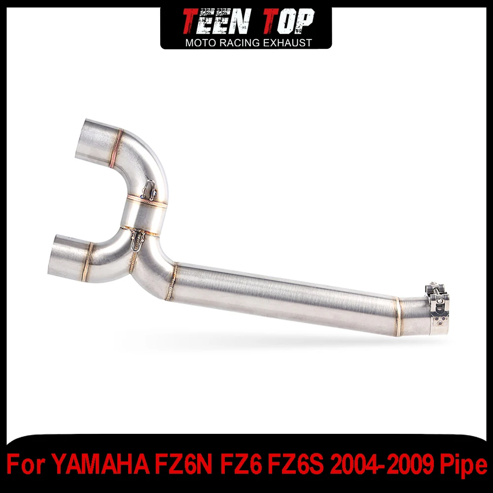 Motorcycle Escape Middle Link Pipe 51mm For YAMAHA FZ6N FZ6 FZ6S Mid Connection Pipe Underseat FZ6N 2004-2009 Exhaust Tube