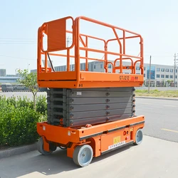 Self-propelled Scissor Lift 14m Lifting Height Hydraulic Aerial Work Platform DC Power